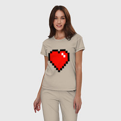 Пижама хлопковая женская Minecraft Lover, цвет: миндальный — фото 2