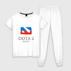 Пижама хлопковая женская Dota 2: Russia, цвет: белый