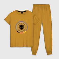 Пижама хлопковая женская Deutscher Fussball-Bund, цвет: горчичный
