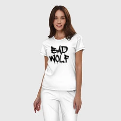 Пижама хлопковая женская Bad Wolf, цвет: белый — фото 2