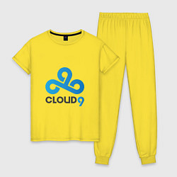 Пижама хлопковая женская Cloud9, цвет: желтый