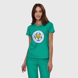 Пижама хлопковая женская Leicester City FC, цвет: зеленый — фото 2