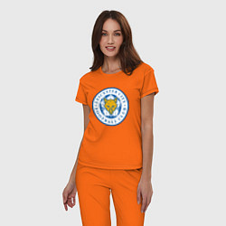 Пижама хлопковая женская Leicester City FC цвета оранжевый — фото 2