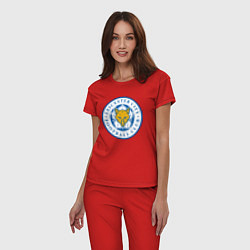 Пижама хлопковая женская Leicester City FC, цвет: красный — фото 2