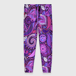 Брюки женские Фиолетовый этнический дудлинг, цвет: 3D-принт