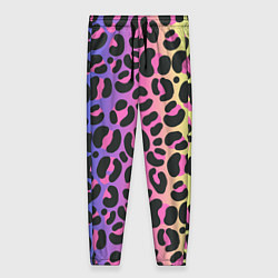 Брюки женские Neon Leopard Pattern, цвет: 3D-принт