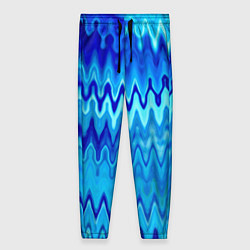 Брюки женские Синий-голубой абстрактный узор, цвет: 3D-принт
