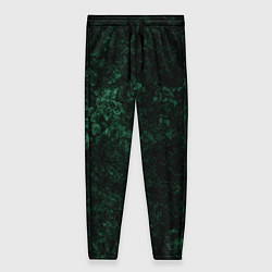 Женские брюки Темно-зеленый мраморный узор