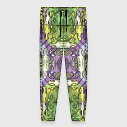 Брюки женские Коллекция Фрактальная мозаика Фиолетово-зеленый, цвет: 3D-принт
