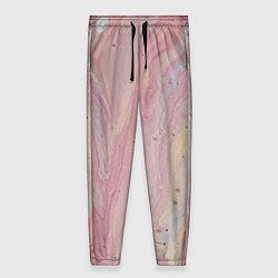 Женские брюки Мраморный дизайн с розовыми, синими и желтыми цвет