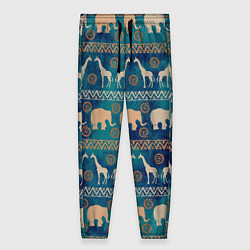 Женские брюки Жирафы и слоны