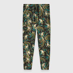 Женские брюки Абстрактные зеленые листья