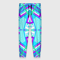 Женские брюки Геометрический орнамент в голубых тонах