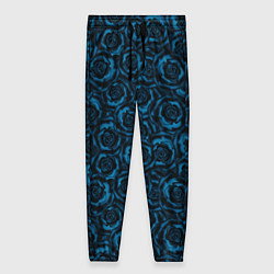 Женские брюки Синие розы-цветочный узор