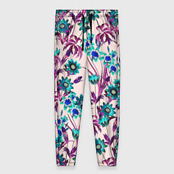 Женские брюки Цветы Летние Фиолетовые Рудбеки