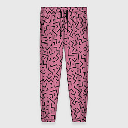 Женские брюки Минималистический паттерн на розовом фоне