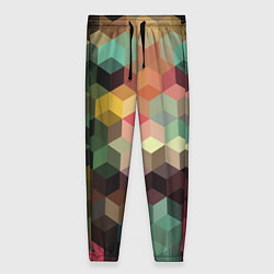 Женские брюки Разноцветный геометрический узор 3D