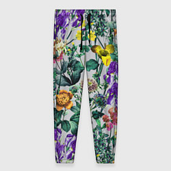 Женские брюки Цветы Летний Орнамент