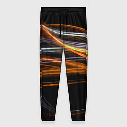 Женские брюки Волнообразные линии неона - Оранжевый