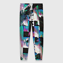 Женские брюки Glitch Abstract squares Глитч Абстрактные квадраты