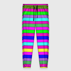 Брюки женские Multicolored neon bright stripes, цвет: 3D-принт