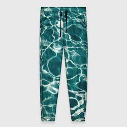 Женские брюки Абстрактные волны в воде - Тёмно-зелёный
