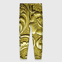 Брюки женские Золотой орнамент - чеканка, цвет: 3D-принт