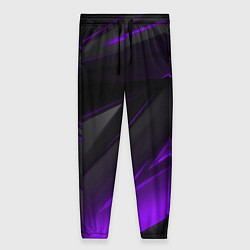 Женские брюки Черно-фиолетовая геометрическая абстракция