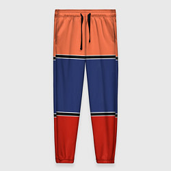 Женские брюки Combined pattern striped orange red blue
