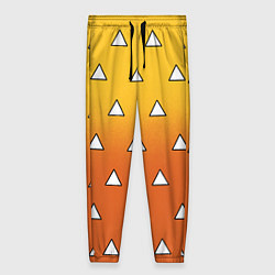 Брюки женские Оранжевое кимоно с треугольниками - Зеницу клинок, цвет: 3D-принт