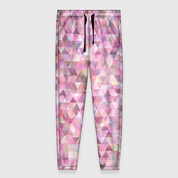 Женские брюки Абстрактное множество розовых и фиолетовых треугол