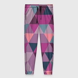 Женские брюки Абстрактные мозаичный розовый фигуры