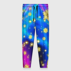 Женские брюки Снежинки и звезды - яркие цвета