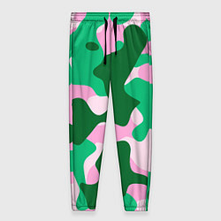 Женские брюки Абстрактные зелёно-розовые пятна