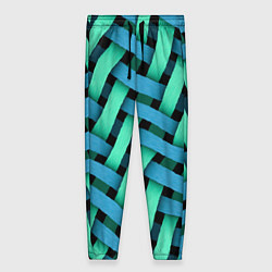 Женские брюки Сине-зелёная плетёнка - оптическая иллюзия