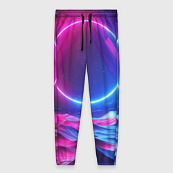 Женские брюки Круг и разноцветные кристаллы - vaporwave