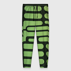 Женские брюки Зелёный прямоугольный паттерн на чёрном фоне