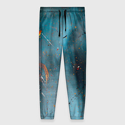 Женские брюки Абстрактный синий туман, силуэты и краски