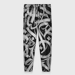 Женские брюки Черно-белая каллиграфия