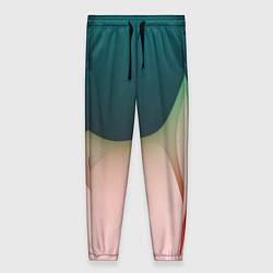 Женские брюки Абстрактные зелёные и розовые пластины