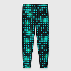 Брюки женские Светящиеся неоновые квадраты, цвет: 3D-принт