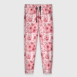 Женские брюки Розовые цветы узор