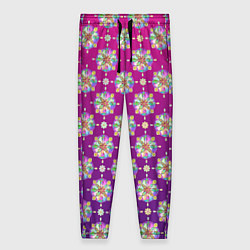 Женские брюки Абстрактные разноцветные узоры на пурпурно-фиолето