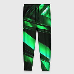 Женские брюки Зеленая неоновая абстракция