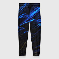 Женские брюки Черные синие волны абстракция