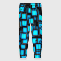 Женские брюки Геометрия - синие квадраты