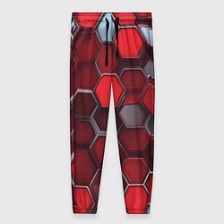 Женские брюки Cyber hexagon red