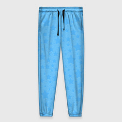 Брюки женские Звёздочки голубой паттерн, цвет: 3D-принт