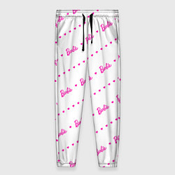 Женские брюки Барби паттерн - логотип и сердечки
