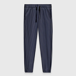Брюки женские Тёмно-синий в тонкую полоску, цвет: 3D-принт
